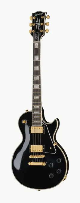 Epiphone Les Paul Custom Ebony IGC fotografato frontalmente