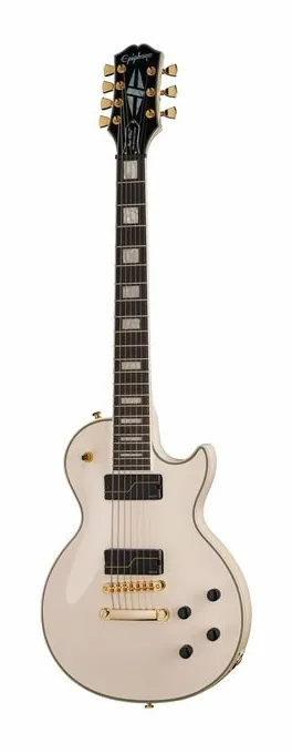 Epiphone Matt Heafy LP Cust. 7 Bone Wh. fotografato frontalmente