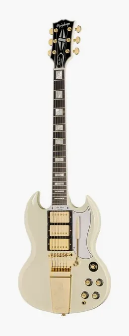 Epiphone SG 1963 Custom Maestro CW VOS fotografato frontalmente