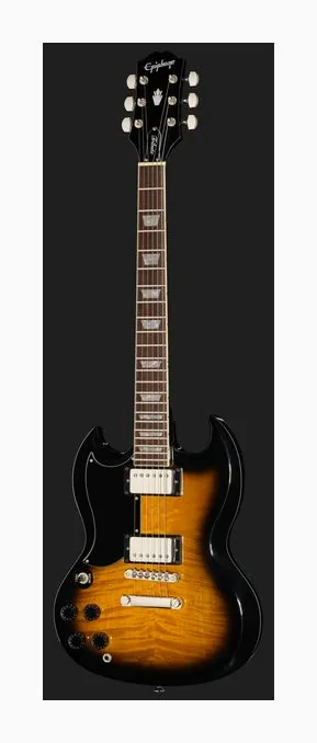 Epiphone SG Tribute Plus VS LH, pickup e manopole dei controlli
