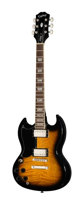 Epiphone SG Tribute Plus VS LH fotografato frontalmente