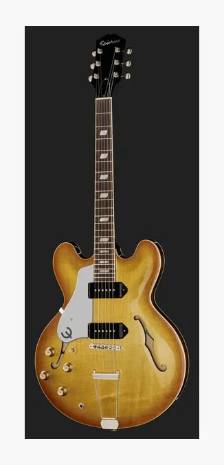 Epiphone USA Casino Royal Tan LH, manico e tastiera visti di lato
