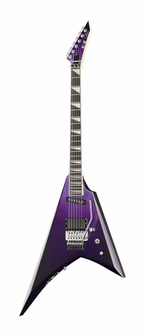 ESP E-II Alexi Ripped Sawtooth inquadrato di fronte su sfondo neutro