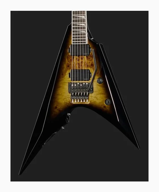 ESP E-II Arrow Nebula Black Burst, corpo e verniciatura in primo piano