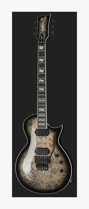 ESP E-II Eclipse FR Charcoal Burst, manico e tastiera visti di lato