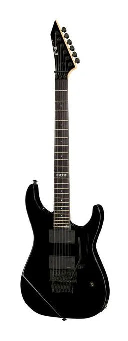 ESP E-II M-II Neck Thru BLK visto di fronte