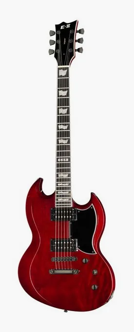 ESP E-II Viper See Thru BK Cherry fotografato frontalmente