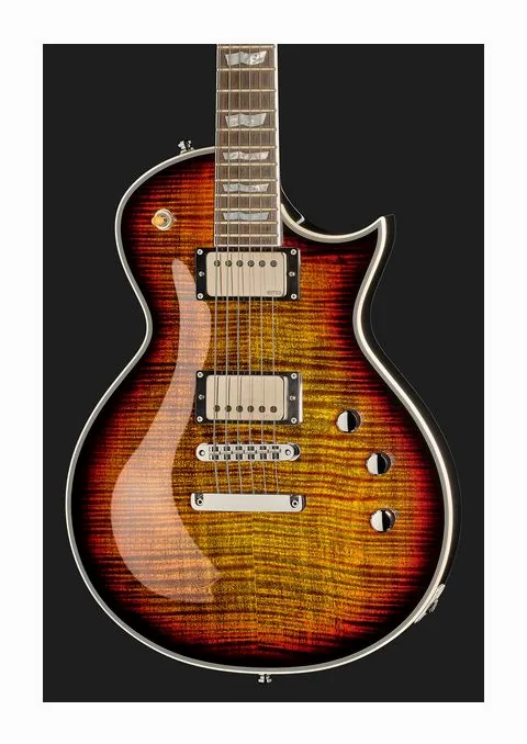 ESP Eclipse Custom Tiger Eye SB, curve del body viste dall'alto