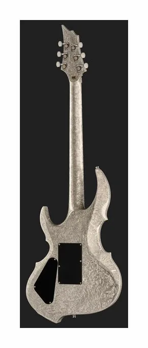ESP FRX Liquid Metal Silver, manico e tastiera visti di lato