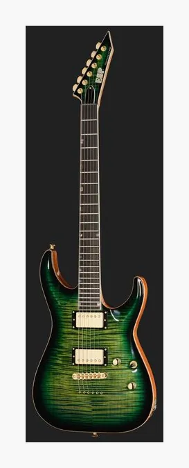 ESP HORIZON II FM Dark Lime Burst, selettore pickup e jack di uscita