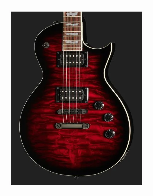 ESP LTD EC-256 QM Black Cherry SB, manico e tastiera visti di lato
