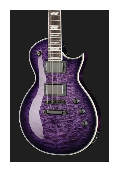 ESP LTD EC-1000 QM STPSB, manico e tastiera visti di lato