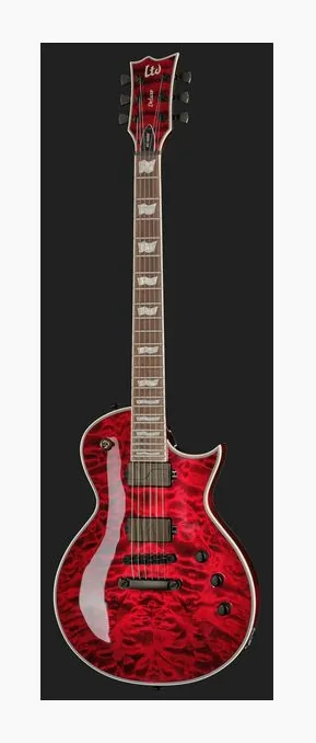 ESP LTD EC-1000 QM Black Cherry FL, manico e tastiera visti di lato
