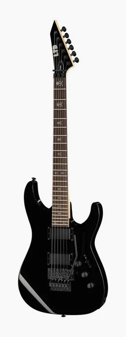 ESP LTD KH-202 BLK Kirk Hammett visto di fronte