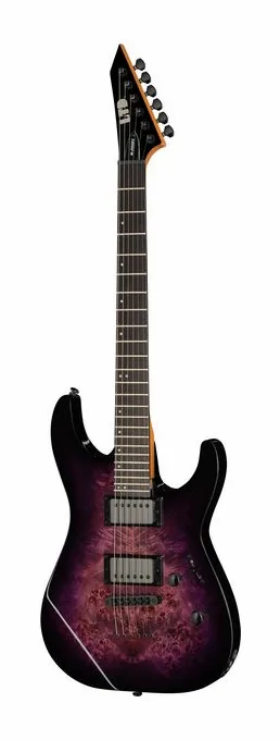 ESP LTD M-200DX NT PB inquadrato di fronte su sfondo neutro