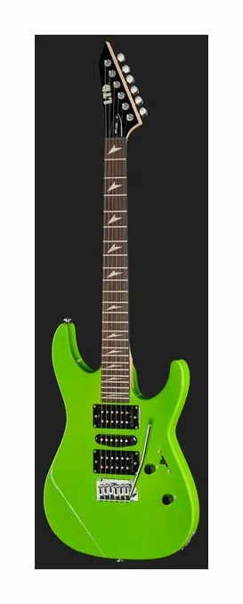 ESP LTD MT-130 Neon Green, paletta con meccaniche e logo