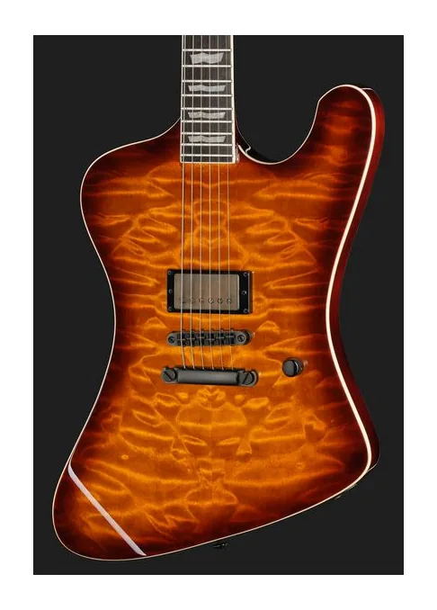ESP LTD Phoenix QM Tobacco Burst, paletta con meccaniche e logo