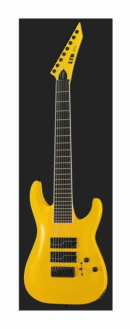 ESP LTD SC-608 Baritone YEL, curve del body viste dall'alto
