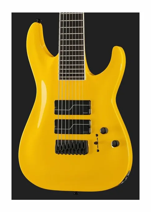 ESP LTD SC-608 Baritone YEL, manico e tastiera visti di lato