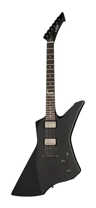 ESP LTD Snakebyte BKLS inquadrato di fronte su sfondo neutro