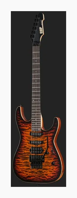 ESP M-III FR QM FSH BH Tiger Eye, selettore pickup e jack di uscita