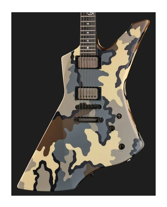 ESP Snakebyte Camo, manico e tastiera visti di lato