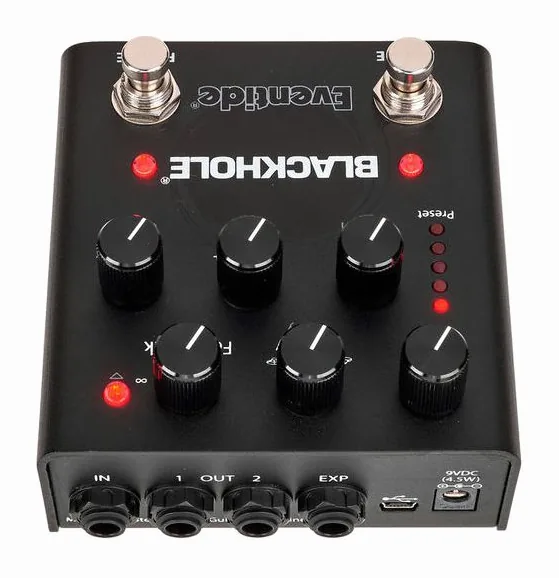 Eventide Blackhole Reverb Effectpedal, grafica del pannello superiore