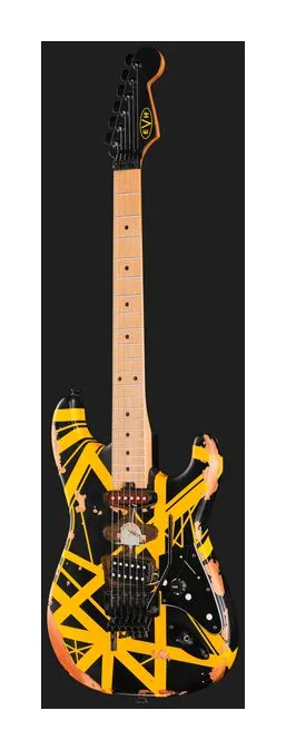 Evh Frankie Striped MN Relic B/Y, profilo laterale del corpo