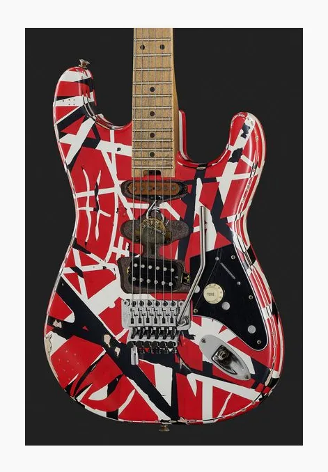 Evh Frankie Striped MN Relic R/W/B, selettore pickup e jack di uscita