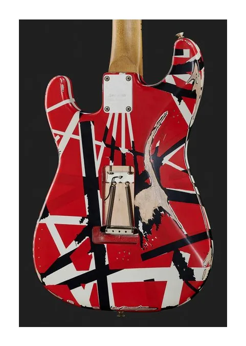 Evh Frankie Striped MN Relic R/W/B, vista posteriore del corpo
