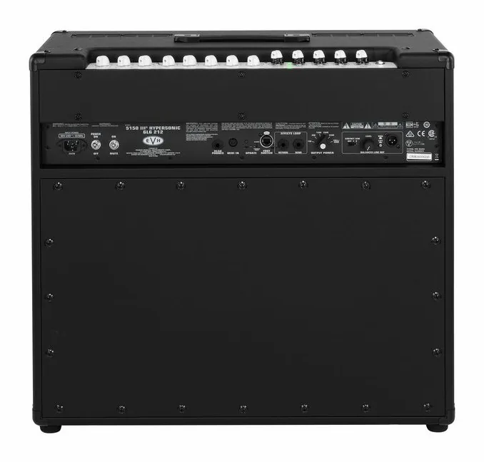 Evh 5150 Hypersonic 2x12 6L6 BK, vista dall'alto della testata