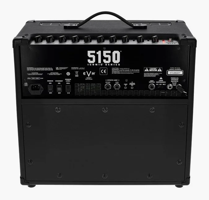 Evh 5150 Iconic 15W 1X10 Combo BK, vista dall'alto della testata