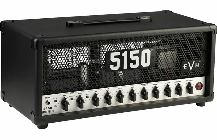 Evh 5150 Iconic 15W 6L6 Top BLK, logo e finiture del pannello frontale