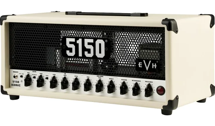 Evh 5150 Iconic 15W 6L6 Top IV inquadrato di fronte su sfondo neutro