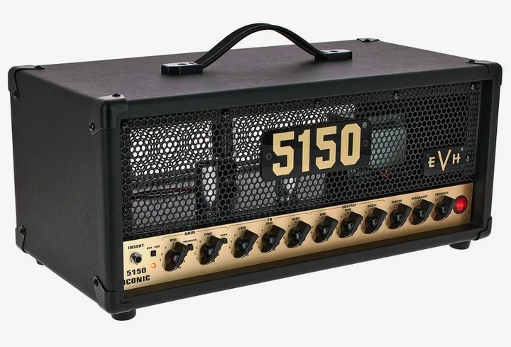 Evh 5150 Iconic 15W EL34 Top, logo e finiture del pannello frontale
