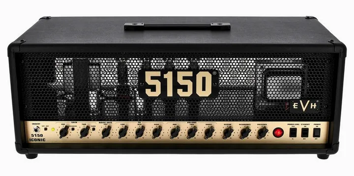 Evh 5150 Iconic EL34 80W Top BK, pannello dei controlli in primo piano