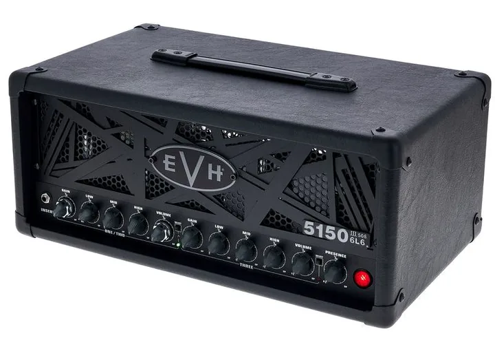 Evh 5150 III 50 W 6L6 Head Stealth, logo e finiture del pannello frontale