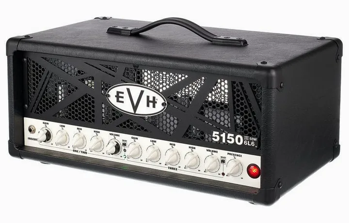 Evh 5150 III 50 W 6L6 Head BK visto di fronte