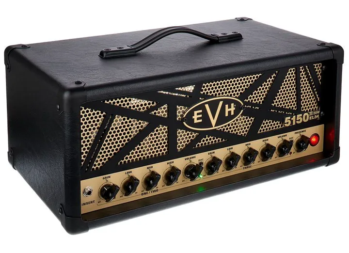Evh 5150 III 50 W EL34 Head BK, pannello dei controlli in primo piano