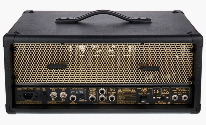 Evh 5150 III 50 W EL34 Head BK, pannello dei controlli in primo piano