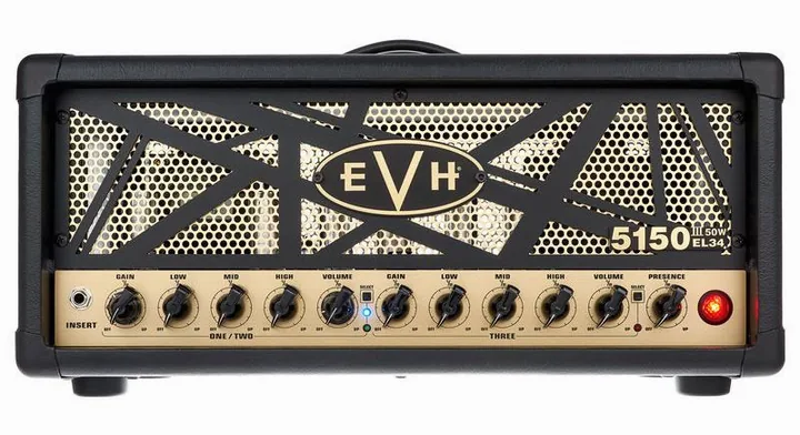 Evh 5150 III 50 W EL34 Head BK, retro con le prese di collegamento