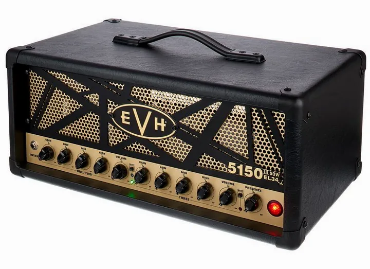 Evh 5150 III 50 W EL34 Head BK in primo piano frontale