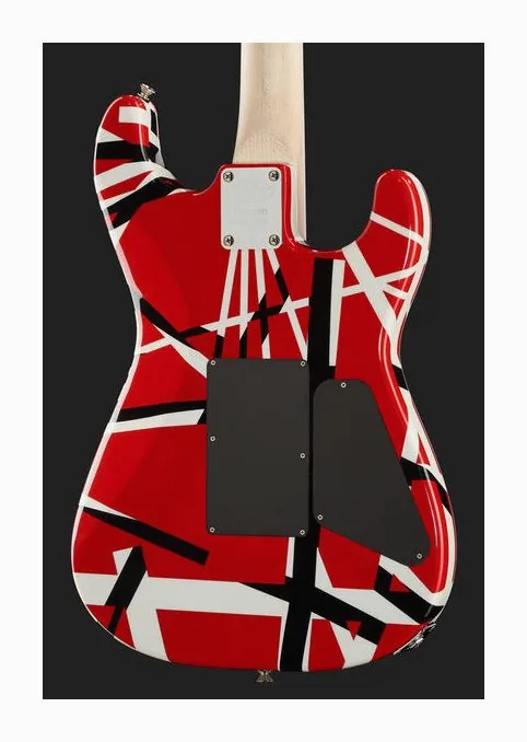 Evh Striped LH RBWS, corpo e verniciatura in primo piano