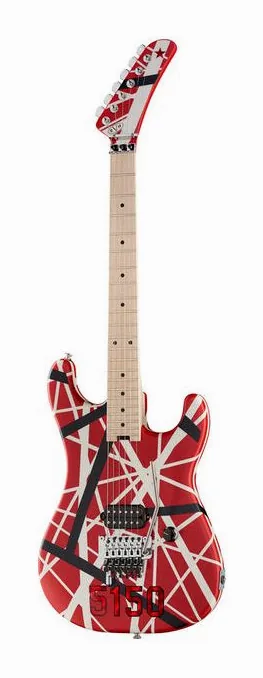 Evh Striped 5150 Red fotografato frontalmente