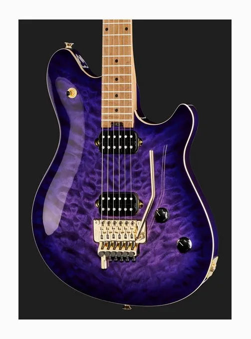 Evh Wolfgang Special QM Purple B, manico e tastiera visti di lato