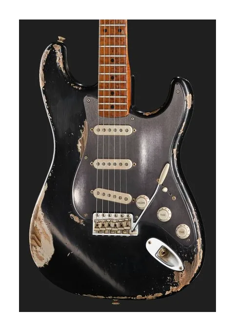 Fender 50s Strat BKoVBL Relic MBAH, paletta con meccaniche e logo