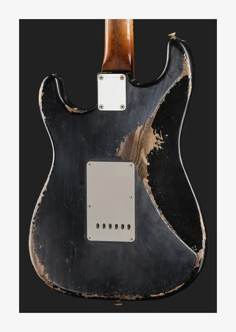 Fender 50s Strat BKoVBL Relic MBAH, paletta con meccaniche e logo