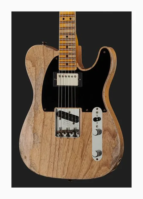 Fender 51 Tele HS AN Super Hvy Relic, curve del body viste dall'alto