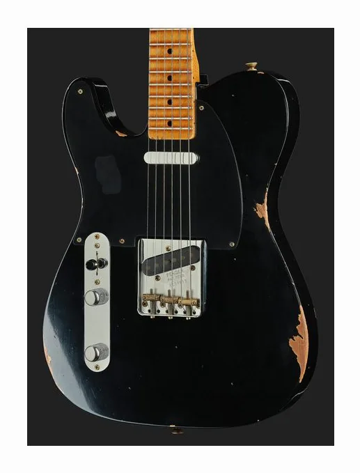 Fender 52 Tele Black Relic LH, vista posteriore del corpo