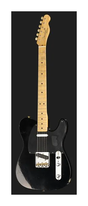 Fender 52 Tele BLK Journeyman Relic, paletta con meccaniche e logo